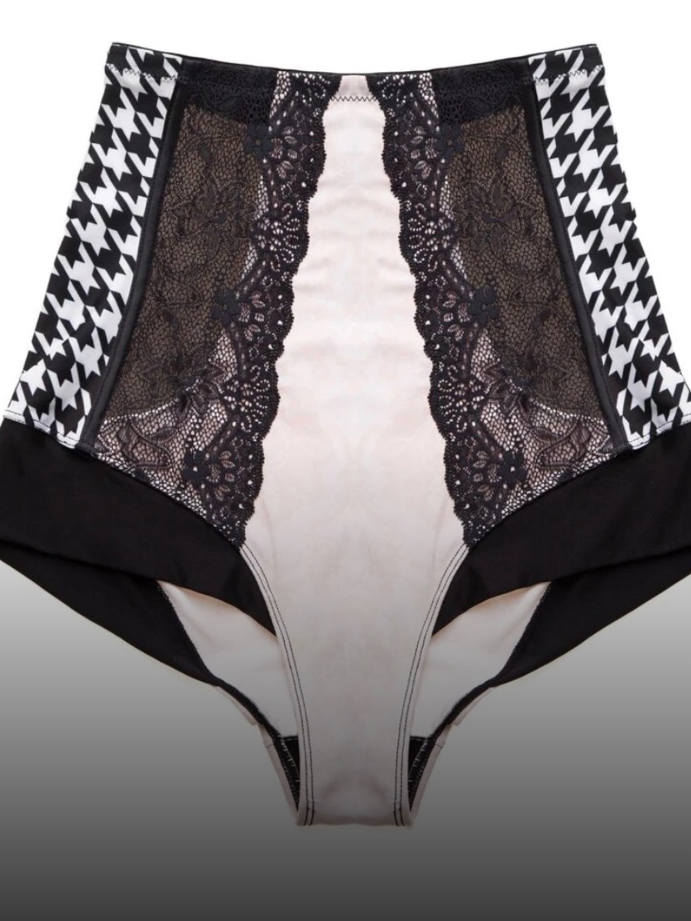 NWT NAJA SOLD OUT Justine Hi-Waisted Royal Houndstooth Shaper Panties Sz XS